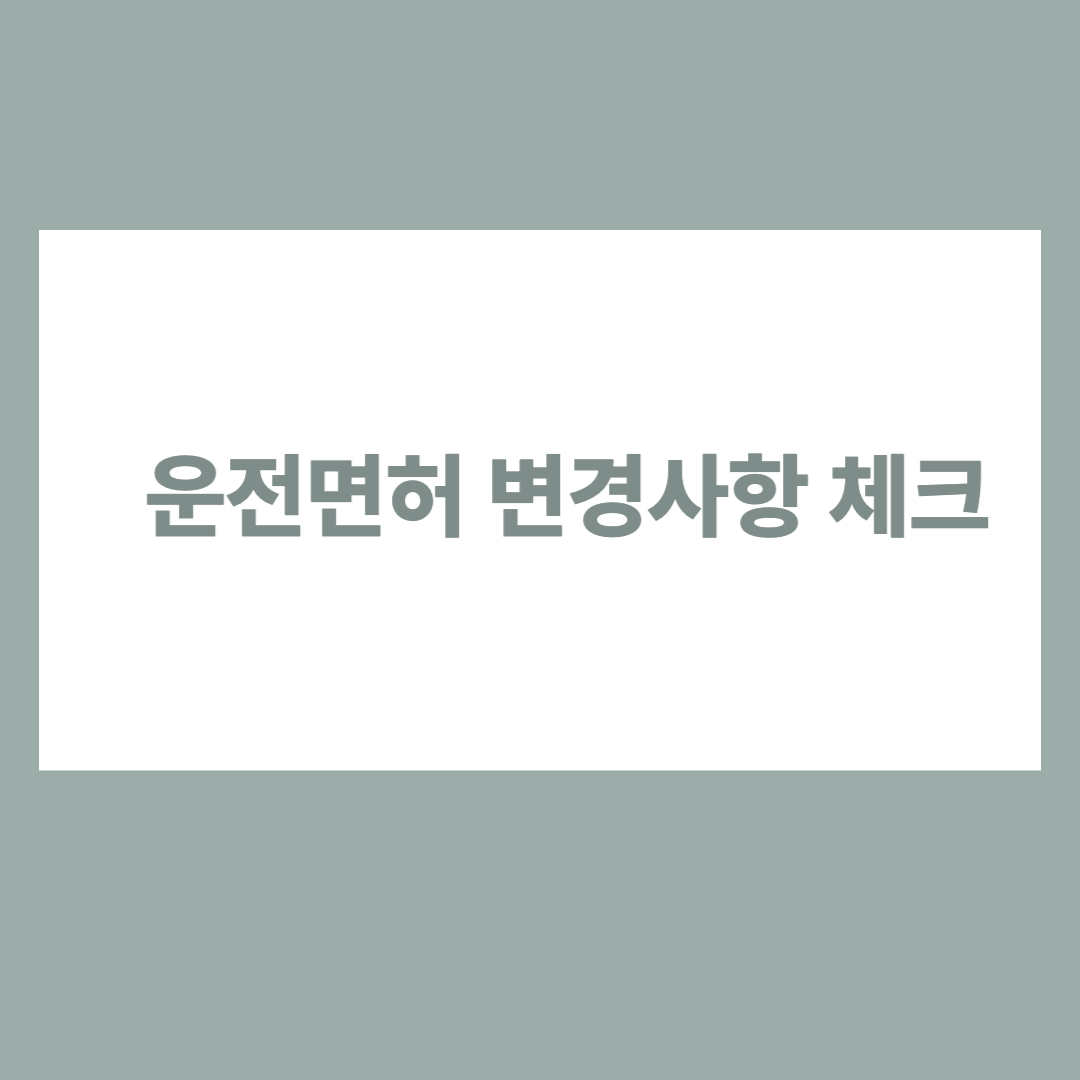 운전면허 변경사항